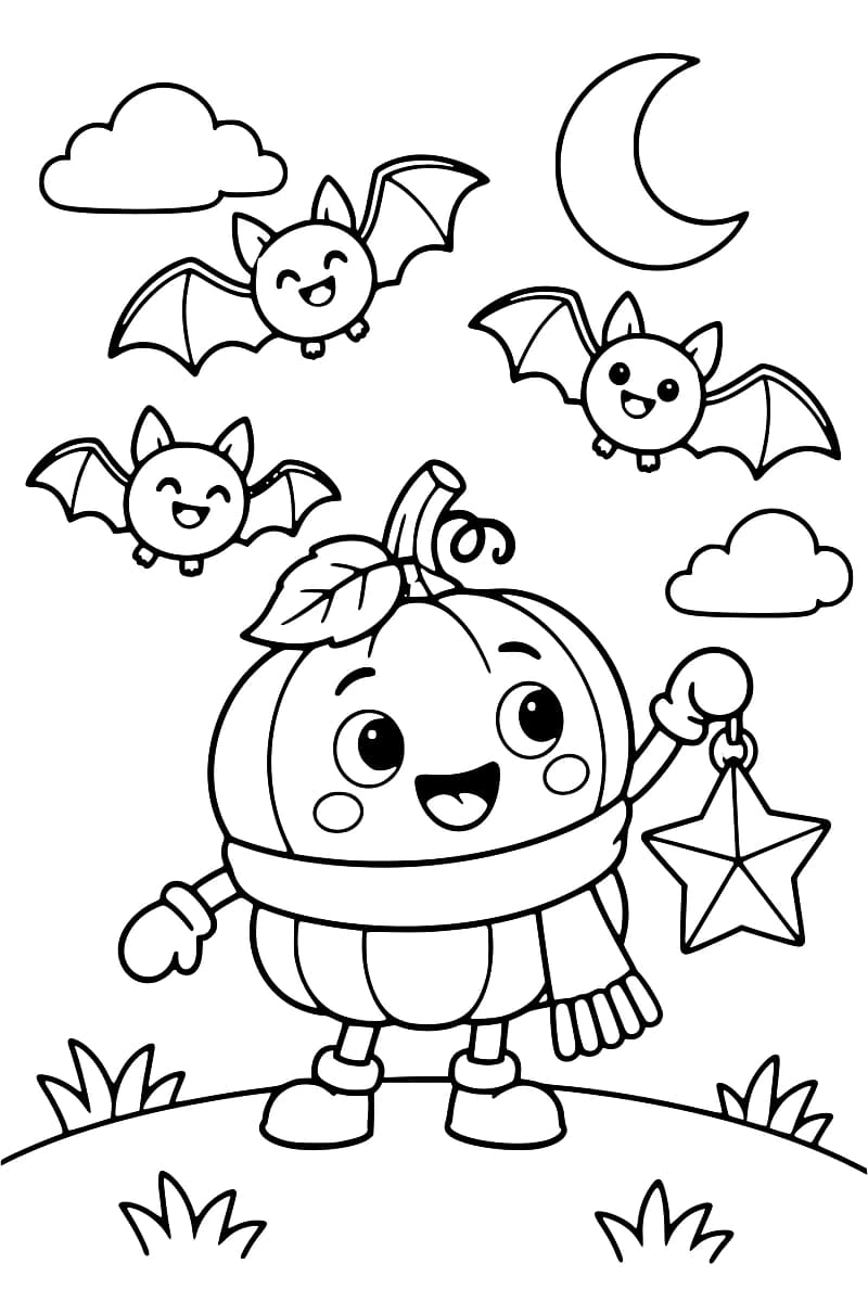 Citrouille et trois chauves-souris