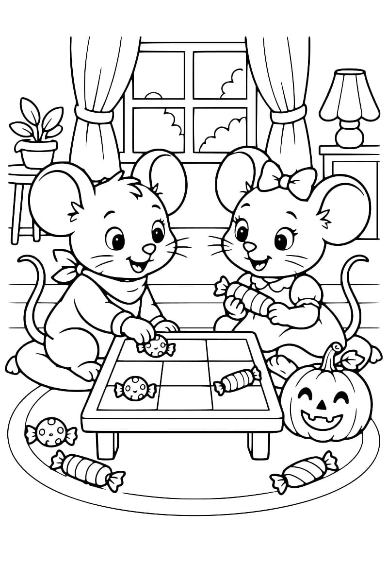 Deux souris et des bonbons