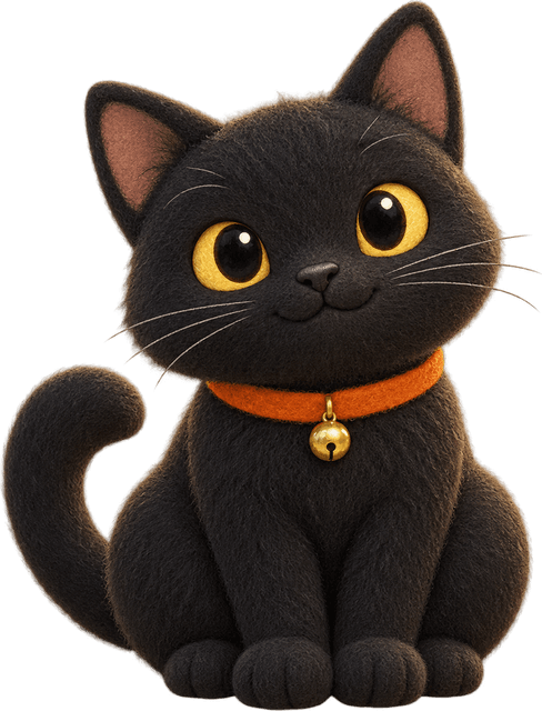 Le chat noir assis
